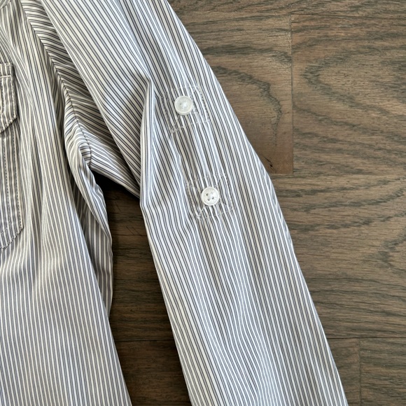 Express gray/white/black stripe button down - M - Picture 3 of 4